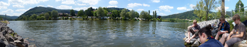 Panorama während dem Brunch am Neckarufer in Eberbach am 3. Tag